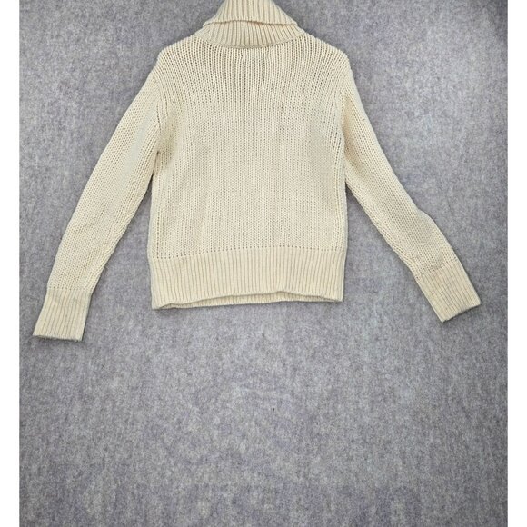 Aeropostale Womens Cream Turtleneck Sweater Size M Acrylic Knit Casual Soft Warm - Picture 2 of 7